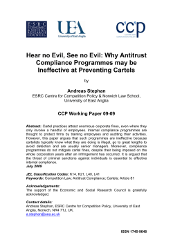 Hear no Evil, See no Evil: Why Antitrust Compliance Programmes