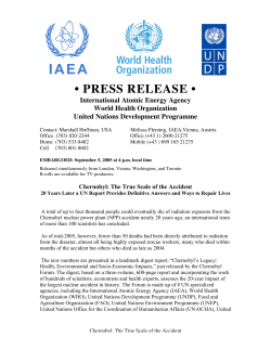 Chernobyl Forum Press Release - The United Nations and Chernobyl