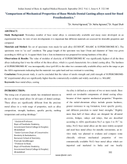 Comparison of Mechanical Properties of Base Metals