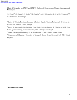 1 Effect of Tetracaine on DMPC and DMPC+Cholesterol