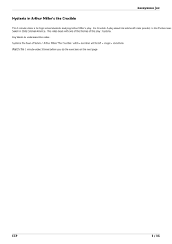 Hysteria in Arthur Miller`s the Crucible