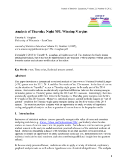 Analysis of Thursday Night NFL Winning Margins