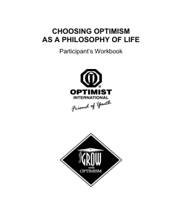 choosing optimism as a philosophy of life