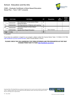 CH82 – Graduate Certificate in Brain Based Education