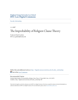 The Improbability of Religion Clause Theory