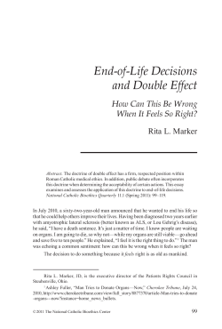 End-of-Life Decisions and Double Effect