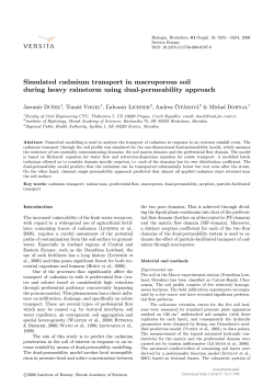 Simulated cadmium transport in macroporous soil during heavy