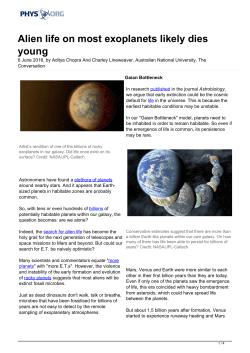 Alien life on most exoplanets likely dies young