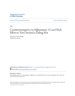 A Last Ditch Effort to Turn Around a Failing War