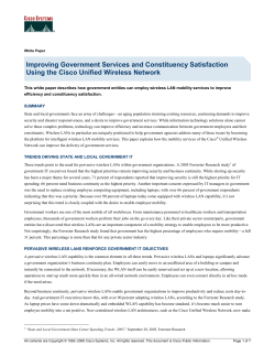 Improving Government Services and Constituency Satisfaction