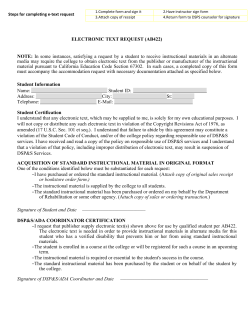 ELECTRONIC TEXT REQUEST (AB422) NOTE: In some instances