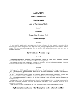 Penal Code Act IV 1978 Hungary_hu