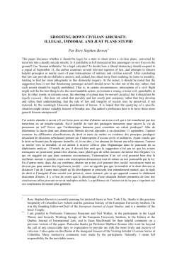 Shooting Down Civilian Aircraft: Illegal, Immoral and Just Plane Stupid