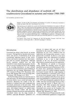 The distribution and abundance of seabirds off
