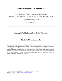 Sucking Life: The Principle of Hell in Screwtape