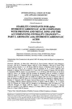STABILITY CONSTANTS FOR alpha