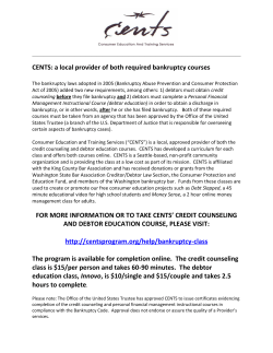 CENTS Personal Financial Management Instructional Course