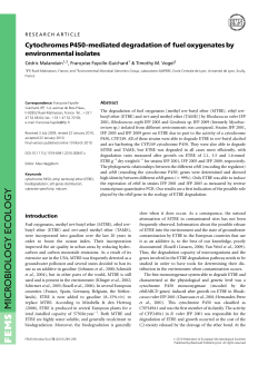 Cytochromes P450-mediated degradation of fuel oxygenates by