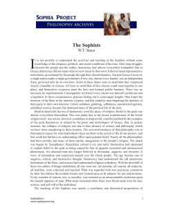 The Sophists [Critical History of Greek Philosophy]