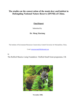 Detailed Final Report - Rufford Small Grants