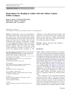 Brain Routes for Reading in Adults with and without Autism: EMEG