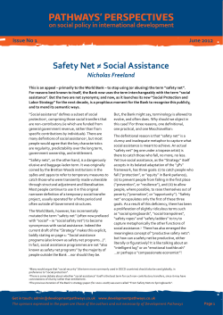 Safety Net Social Assistance