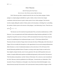 Pick`s Theorem + &minus; 1 - University of Washington math department