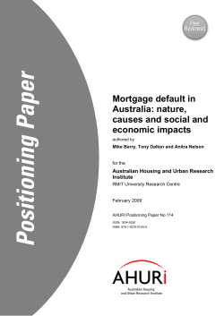 Mortgage default in Australia: nature, causes and social and