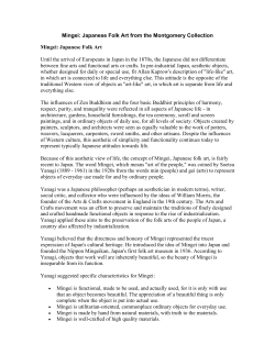 Mingei: Japanese Folk Art from the Montgomery Collection Mingei