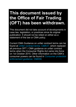Unfair standard terms - Office of Fair Trading