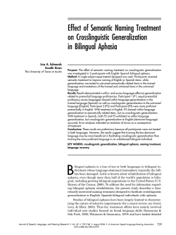 Effect of Semantic Naming Treatment on