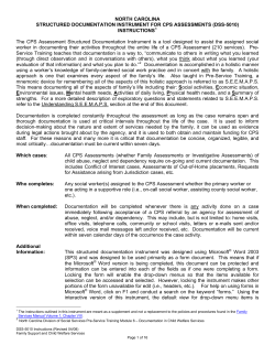 North Carolina`s Structured Documentation Instrument for CPS