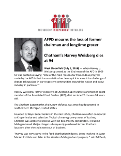 AFPD mourns the loss of former chairman and longtime grocer