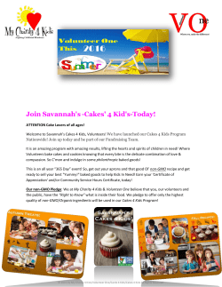 Join Savannah`s -Cakes` 4 Kid`s-Today!