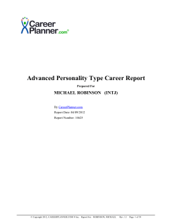 to see an example of the Advanced Personality Type Career Report