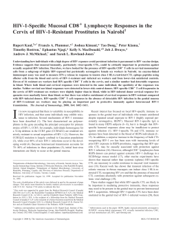 HIV-1-Specific Mucosal CD8 Lymphocyte Responses in the Cervix