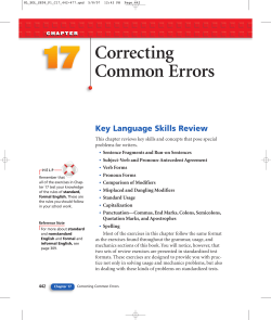 Correcting Common Errors - Voorhees Township Public Schools
