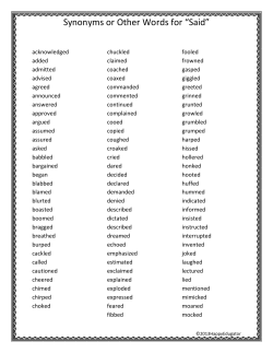 Synonyms or Other Words for &ldquo;Said&rdquo;
