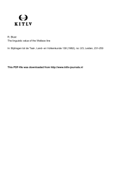 R. Blust The linguistic value of the Wallace line In