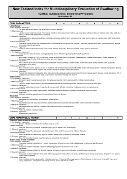 New Zealand Index for Multidisciplinary Evaluation of Swallowing