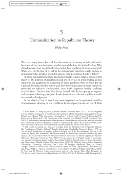 Criminalization in Republican Theory