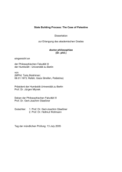 State Building Process: The Case of Palestine
