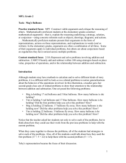 1 MP3, Grade 2 Task: Meg`s Balloons Practice standard focus: MP3