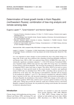 Determination of forest growth trends in Komi Republic
