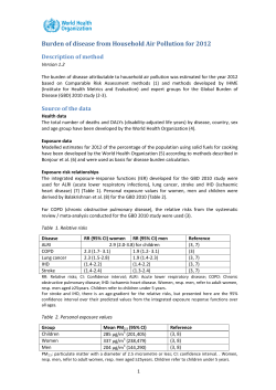 Burden of disease from Household Air Pollution for 2012