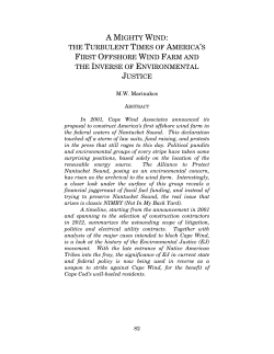 A Mighty Wind: the Turbulent Times of America`s First Offshore Wind