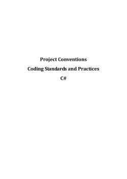 Project Conventions Coding Standards and Practices C