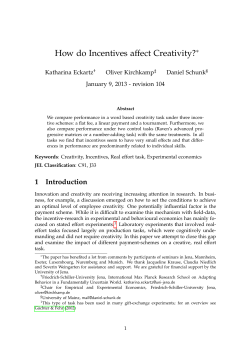 How do Incentives affect Creativity?