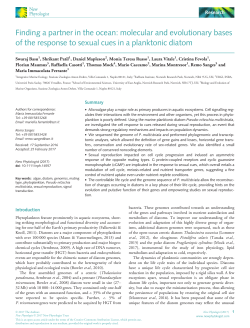 Finding a partner in the ocean: molecular and evolutionary bases of