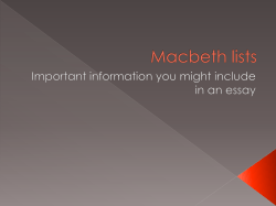 Macbeth lists - englishatnayland
